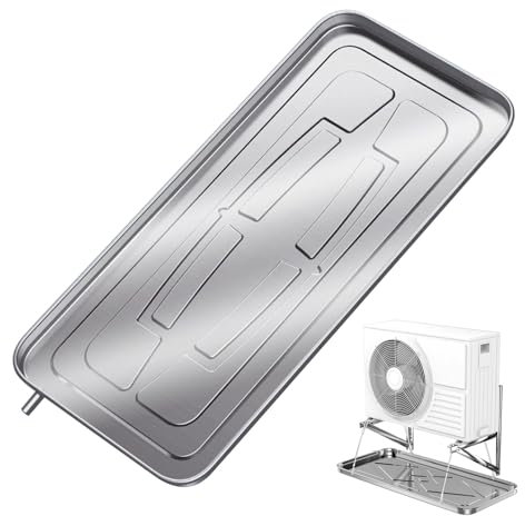 LLZJDDPLY Bandeja de Goteo for Aire Acondicionado 1-5P, Bandeja de Goteo Universal de Acero Inoxidable for Exteriores, for Sistemas de Bomba de Calor de Aire Acondicionado Dividido(3-5P+5M)