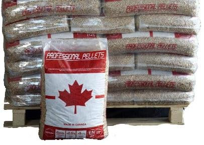 Pellet Canadese Professionale da Riscaldamento di ABETE ROSSO 80% + ABETE BIANCO 20%, 2 Sacchi da 15 kg