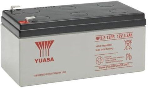 Yuasa NP3.2-12FR 12V Lead Acid Battery, UPS Backup Alarm and Emergency Battery (Pack of 1)