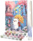 Paint by Numbers Kit for Adults Paint by Number Kits on Canvas with Brushes Acrylic Pigment White Bear Cycling Under Cherry Blossom Tree 085 DIY Oil Painting for Home Wall Decor (40x50cm16x20 inch)