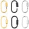 DICOSMETIC 6Pcs 3 Colors Screw Carabiner Lock Charms Stainless Steel Necklace Lock Clip Charms Small Oval Screw Locking Carabiner Mini Keychain Carabiner Clip for Jewelry Making, 24x13x4.5mm