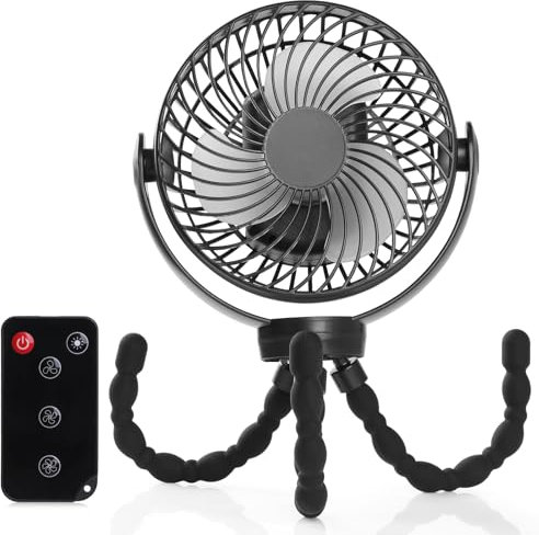Simpeak Ventilateur Portable avec Télécommande 10000 mAh Ventilateur USB Mini Silencieux Performant avec 4 Façons d'Utiliser| 3 Vitesses| 3 Modes de Lumière| Rotation à 720°