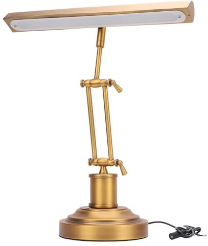 Vintage-Bankerlampe mit Stufenloser Dimmfunktion, 12 W Verstellbares Klavierlicht für Klavier und Flügel, Augenschonende LED-Arbeitsbeleuchtung von 3000 K Bis (EU-Stecker)