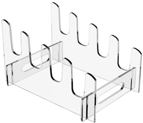 Flaroey Dish Drainer for Kitchen Counter over the Sink - Arcylic Single Tier Dish Holder (4Grids)