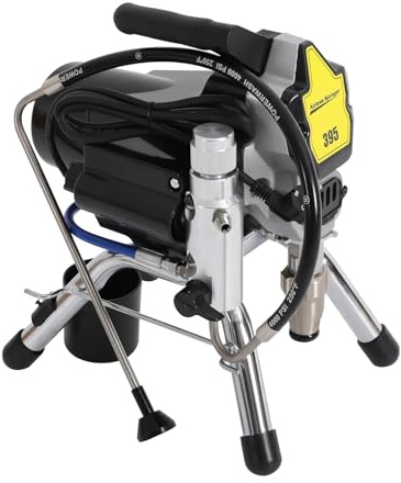 Airless Farbsprühgerät, 1800W 220V Airless Spritzgerät mit Verlängerungsstange & Spritzpistole, 2,5L/min Lackiergerät Farbsprühsystem, für Innen- & Außenfarben