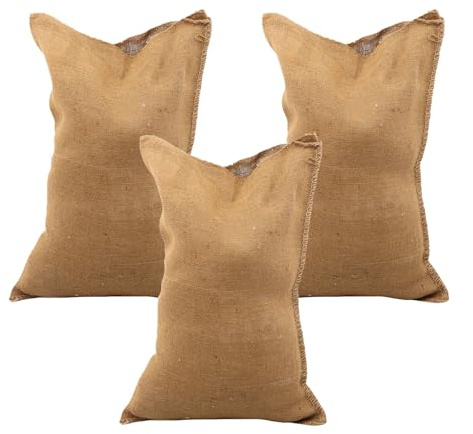 VICASKY Lot de 3 Paquet en Jute Tissé Naturel 50x80 Cm Réutilisables pour Conservation Aliments, Jardinage et Stockage Noix – Paquet Résistants, Respirants et Multifonctions, pour Légumes