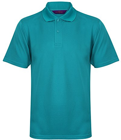Henbury Mens Coolplus® Pique Polo Shirt (3XL) (Bright Jade)