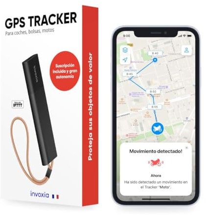 Invoxia SIM-freier GPS-Tracker mit Echtzeit-Diebstahlwarnung und langer Akkulaufzeit – Abonnement inklusive – Auto, Motorrad, Roller, Tasche, Kind, Senioren, Wertsachenortung