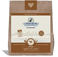 Lakefields Premium Hundefutter trocken | Huhn 68% | 1kg | Getreidefreies Trockenfutter für ausgewachsene Hunde | Zutaten in Lebensmittelqualität | Fenchel, Karotten und Kartoffeln | Schonend gebacken