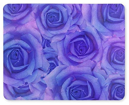 (Präzision gesäumt) SpielMausunterlage, Mausunterlage Blaue Rosen-Blumen-Spiel-Mausunterlage