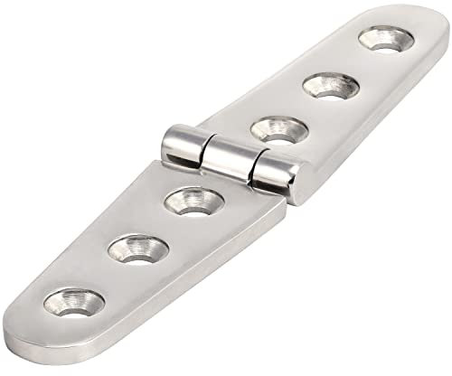 OPIOL QUALITY® Scharnier lang 152x30 mm aus Edelstahl A4 V4A (2 Stück) Scharniere Steckverbinder Edelstahlscharnier Türband Aufschraubband Türscharnier Möbelscharnier