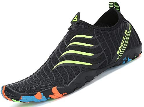 SAGUARO Unisex aqua wasser schuhe barfuß socken haut schuhe für sport-schwimmen-strand pool grün 3.5 uk