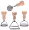 MASTER FENG Ravioli Stempelformer Cutter mit Rollenrad Set, Form mit Holzgriff und geriffeltem Rand, Nudelpresse Küchenaufsatz (MF-1246)