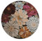 Fancytan Klassischer rund Teppich mit Blumen Look Design schwarz rot, weich, für Wohnzimmer, Schlafzimmer, Küche (Rund, 80cm)