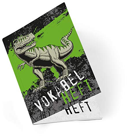 itenga Vokabelheft T-Rex Schule Schulbedarf Notizbuch Lernen Vokabeln Fremdsprache DIN A5