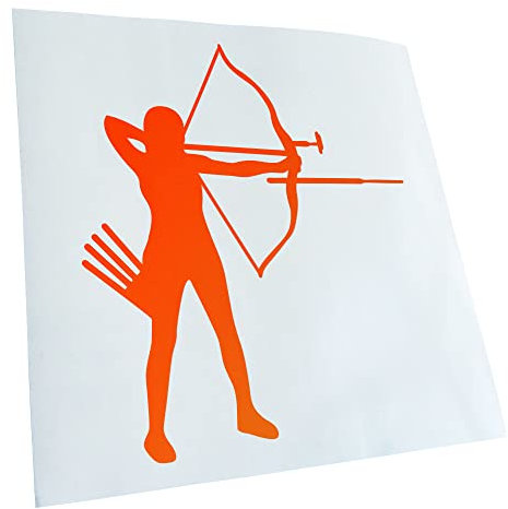 Kiwistar - Autoaufkleber - Bogenschießen Bogensport - neonorange - 24x21cm - Aufkleber für Auto, Laptop, Fahrrad, LKW, Motorrad mehrfarbig JDM Decal Racing