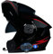 CNNGU Klapphelm Motorradhelm, Bluetooth Integralhelm, Mit Doppelvisier, ECE Genehmigt, Hochfeste Schale, Atmungsaktiv Und Bequem, Für Erwachsene, Frauen Und Männer