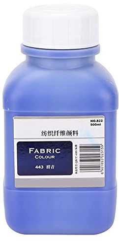 Pigmento textil de 500 ML, pintura de tela de color textil pintura de tela pintura mediana para pintar zapatos de pared camisetas hechas a mano DIY(Azul)
