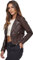 Tazzio Lederjacke Damen Echtleder Jacke im Biker Look mit coolen Zipper-Details & Reverskragen F507 (L, Braun)