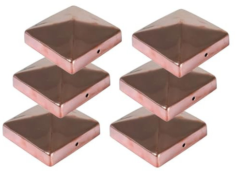 6x Kupfer Pfostenkappe Pyramide 91x91mm Zaunkappe Zierkappe Pfahl Holzzaun Kappe