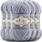 Hobby YARN Alize Velluto 5x 100g Türkische Strickwolle super Bulky Wolle zum Häkeln Uni Farbe Babywolle Flauschgarn Filzwolle Kuschelwolle (Coal Grey | 87)