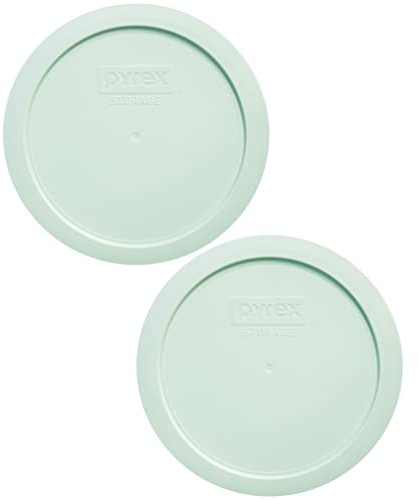 Pyrex 7200-PC 2-cup Sage Green Replacement Food Storage Lid Covers (2-Pack) Made in the USA