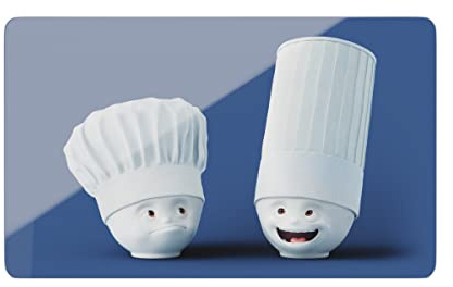 FIFTYEIGHT PRODUCTS/Frühstücksbrettchen „Chefs“ (Resopal, 23cm x 14 x 0,5cm, Made in Germany) (weiß-blau)