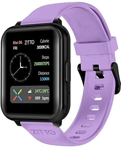 Ziwatch Smartwatch orologio intelligente,Chiamate Bluethoot, Riproduzione Musica, Fitness tracker, Assistente Vocale, Smart Home, Sp02, Cinturini intercambiabili (Lilla)