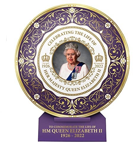 Queen Elizabeth II Gedenk Teller 20cm Zum Gedenken Königin London Commemorating