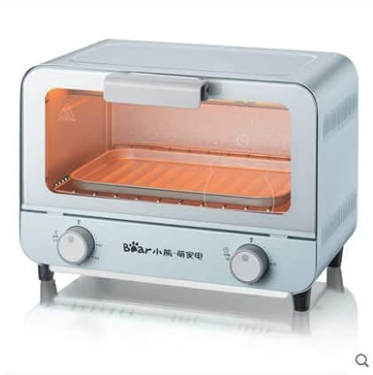 RKYRRKI Mini Horno de 9 l, Horno eléctrico pequeño de 800 W para Dormitorio, Oficina, 8 Galletas, Pasta, Horno Tostador pequeño con Utensilios para Hornear, Acero Inoxidable, Verde Menta útil