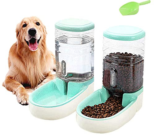 Automatischer Futterspender 3.8L,Wasserspender 3.8L Feeder Futterautomat Trockenfutter Spender Futterstation für Hunde Katze Haustiere (Grün)