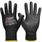 QEARSAFETY 2 Pairs Black Blade Cut 5 Work Safety Gloves, Thin PU Palm Coated, Sharp Edge Cut Risk Protect, Breathable, Comfort, Grip, Multi-Function Use (M)