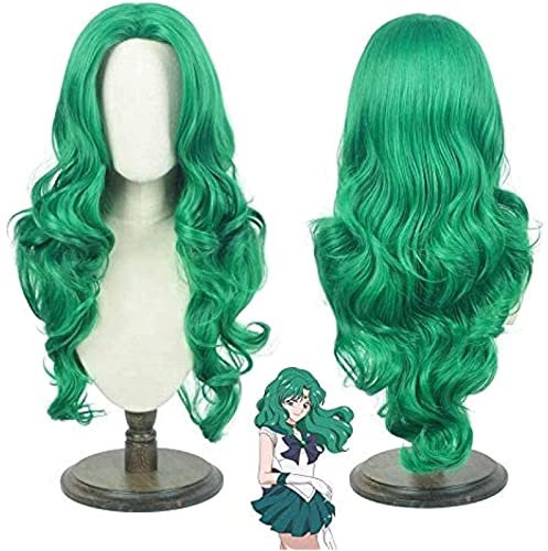 NEZIH Sailor Moon Mercury Mars Jupiter Venus Uranus Neptun Pluto Saturn Chibi Cosplay Perücken for Halloween Party Sailor Jupiter Perücke, Dekorative Accessoires Für Damen, Anime-Geschenk