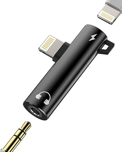 Adaptateur Jack Iphone(2 en 1) 3.5 mm Ecouteur vers Lightning Accessoire Certifié Apple MFI Casque Chargeur Prise Cable pour 14 13 12 11 Pro Max 7 8 Plus X SE XS XR