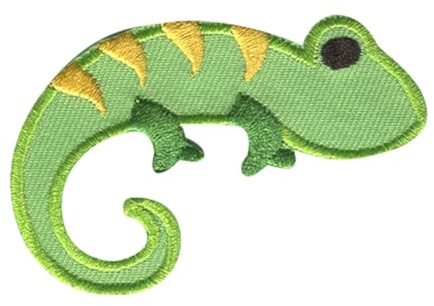 Catch the Patch Gecko Salamander Aufnäher zum Aufbügeln 6,7 x 4,2 cm Bügelbild für Kinder Mädchen mit Dino Reptil, Bügelpatch Patches Bügelflicken