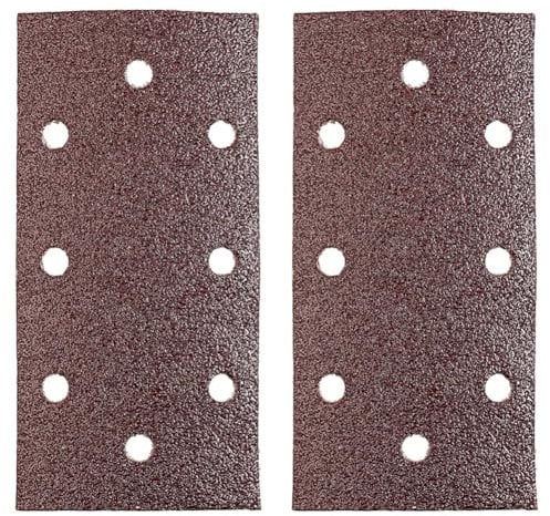 kwb Schleifstreifen 93x186 mm - Edelkorund, Körnung 40, 80, 240 - Werkzeugloser Wechsel - Für Holz und Metall - Hochwertige Qualität, Braun (Packung mit 2)