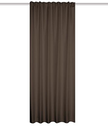HOME WOHNIDEEN Thermoschal ESKAMIO blickdicht, Leinenstruktur, Multifunktionsband, Farbe:braun, Größe:160 x 135 cm, Anzahl:1x