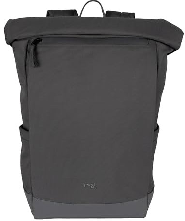 Cas8 Laptoprucksack RS91-F, Rucksack, Rollrucksack, Backpack, Rucksack mit Rolltop, Cityrucksack, Arbeitsrucksack, Daypack für Damen und Herren, Notebookfach bis 15,6 Zoll, schwarz