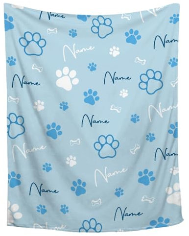 Lynnezilla Individuelle Haustierdecke – Personalisierte Hundedecke mit Namen, Geschenk für Tierliebhaber – 101,6 x 127 cm für Kinder