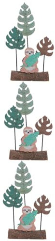 OUNONA 3 STK Hawaii-Ornamente Dekor Tropischer Tisch DIY Hawaiianisches Ornament Zeichen Der Luau-Party Holzverzierung Statue Tiki-bar Pflanzenschale Eisen Hölzern Tablett Bankett