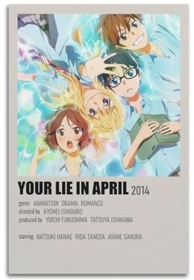 greb Filmposter Your Lie in April, Raumdekoration, ästhetisches Poster, künstlerisches Poster für Schlafzimmer, Wohnzimmer, Wände, 30 x 45 cm, ungerahmter Stil