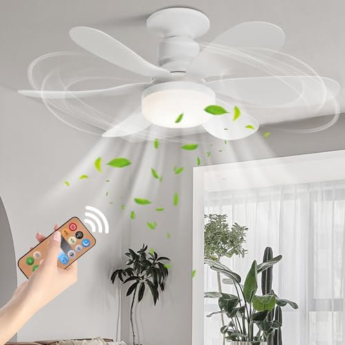 Ventilatore da Soffitto a LED Con Luci, Luci da Soffitto da 40 W Con Telecomando, 3 Colori Dimmerabili LED, 3 Velocità, Illuminazione Moderna Ventilatore per Soggiorno (Style01)