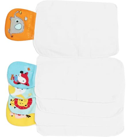 BESTonZON 5 Stück Schweißhandtuch Kinder Rückenhandtücher Rückenhandtücher Schweiß Saugfähiges Handtuch Säuglings Rückenhandtuch Pads Baumwolle Schweißsaugfähiges Handtuch Cartoon