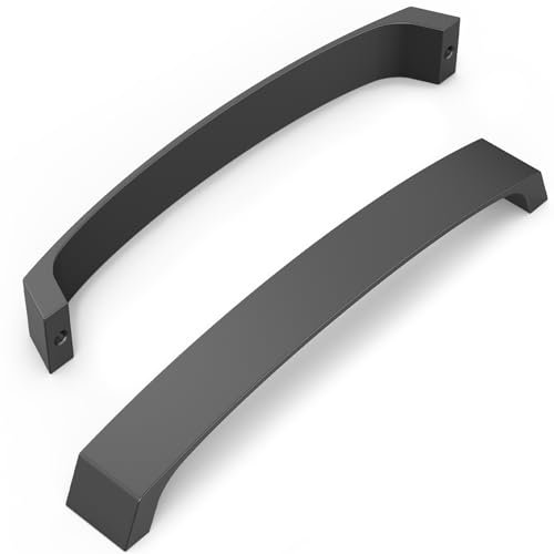 FURNIWARE 10 Stück Schrankgriffe, Möbelgriffe 192mm Lochabstand Küchengriffe Schwarz Griffe Möbel Schubladengriffe Griffe für Küchenschränke Schränke Schubladengriffe