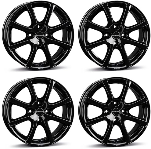 4x Borbet llantas LV4 6.5x15 ET20 4x108 black glossy