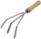Griffe 3 dents en acier inoxydable, manche bois FSC - Nature