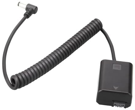 Camera Battery Power Cable Adapter NP-FW50 Dummy Battery DC Coupler for Sony ZV-E10 A6500 A6400 A7M2
