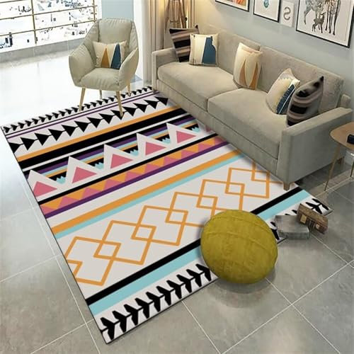 Kunsen Teppich bodencouchtisch modern teppichHygroskopischFarbe geometrisches Design Schlafzimmer Teppich Dekoration nach Hause Matte leicht zu pflegenwohnzimmerteppich modern160X230CM