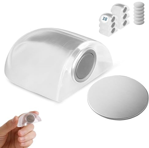 Vailux® Topes Para Puertas Suelo| Juego de 6 Topes Adhesivo Resistente Y Magnético| Topes Puertas Suelo| | Door Stopper | Tope De Puerta Para Suelo |