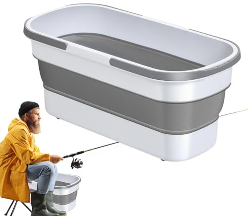 Stibtmr - Cubo Plegable Lavabo Portátil con Ruedas - Lavabo Grande Multifuncional y Cesta de Lavandería para Camping y Hogar